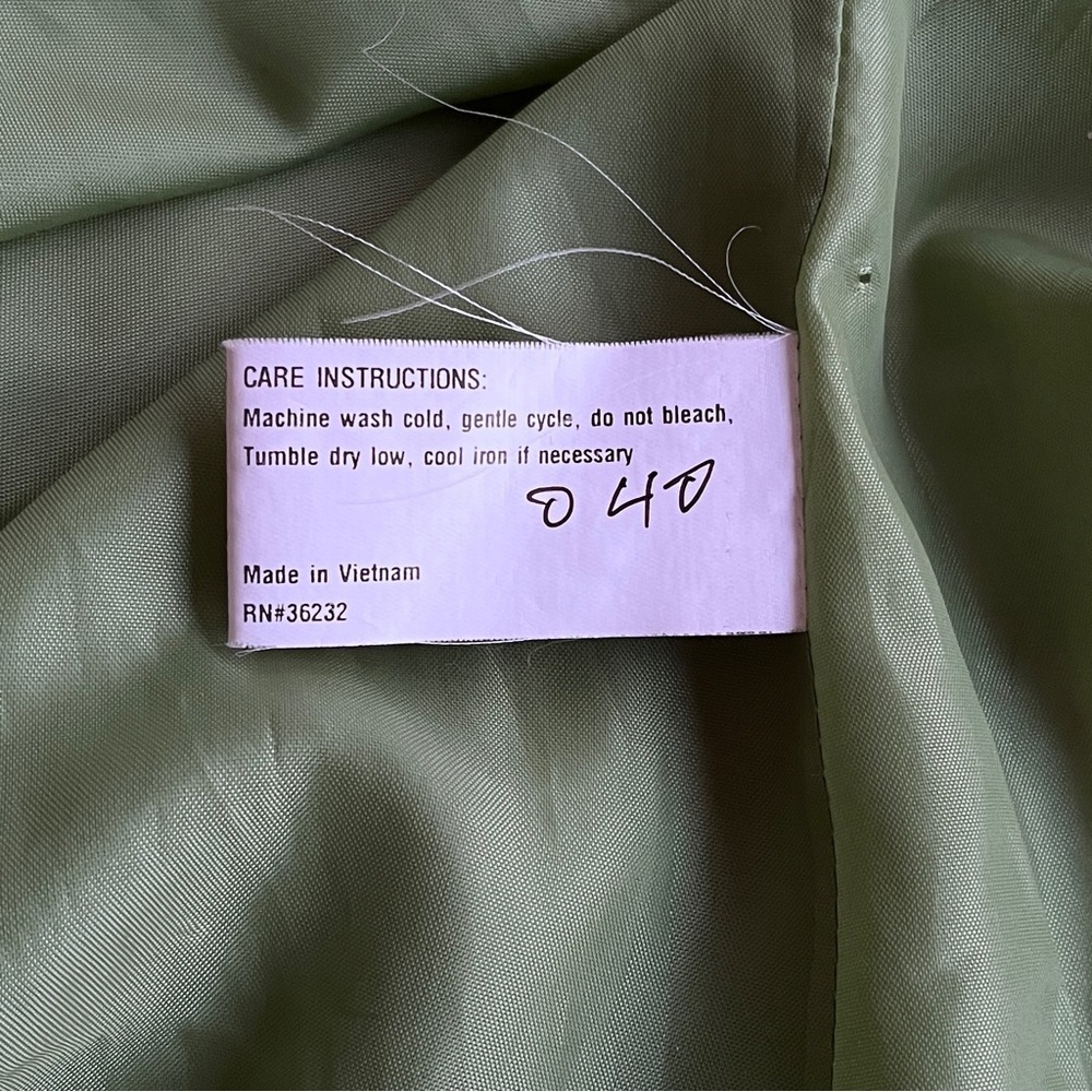 Vintage Gallery Spring Women's Classic Grandma Green Trench Coat Size L - Picture 8 of 8